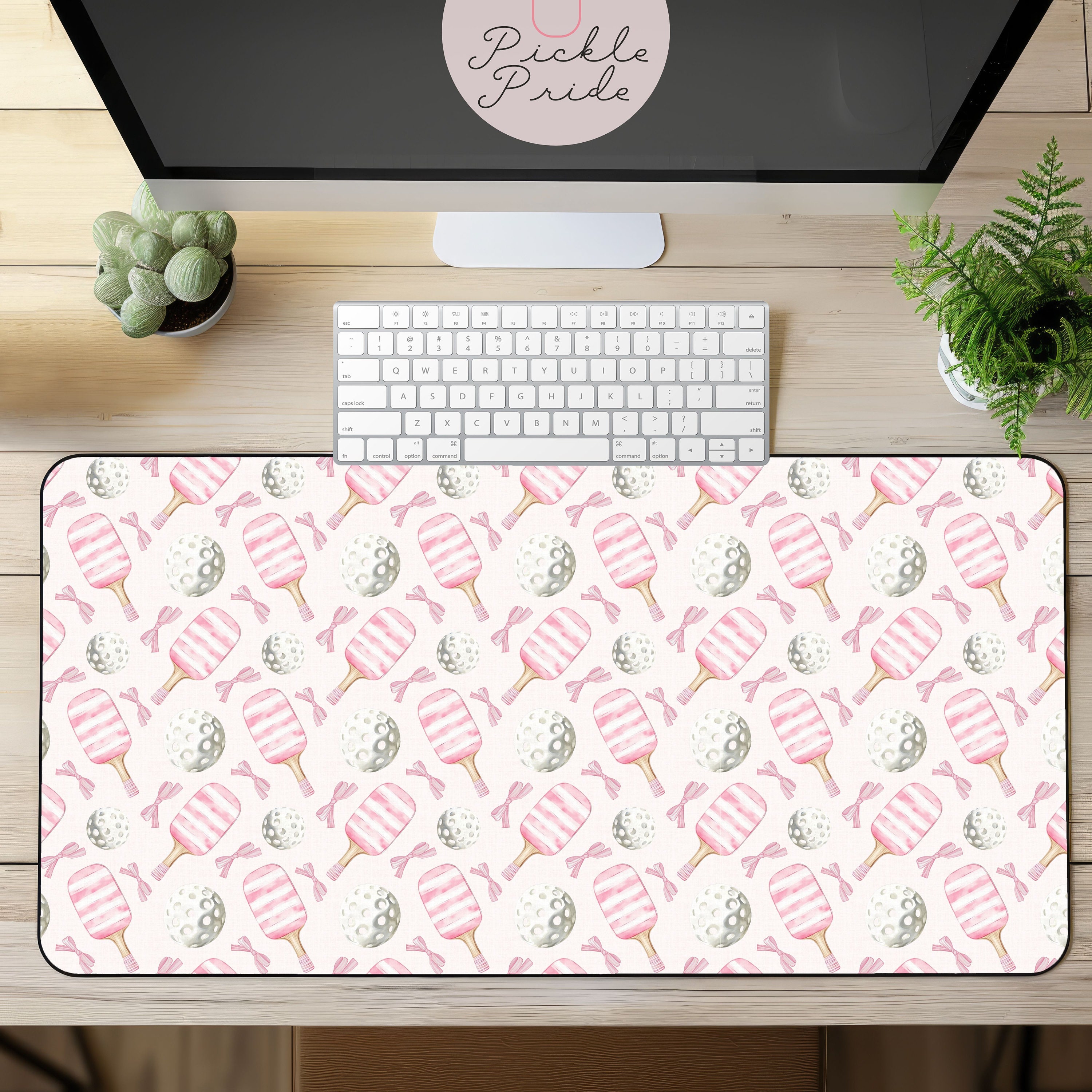 Pickleball Desk Mat, Coquette Pickleball Desk Mat, Picklebal Office Decor