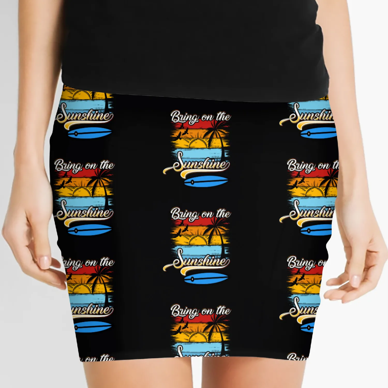 Bring on the Sunshine! Text Design Women's Mini Skirts
