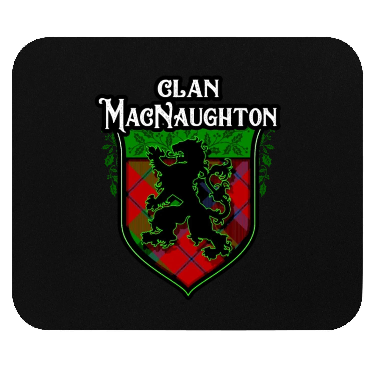 Clan MacNaughton Scottish Tartan Rampant Lion Celt Mouse Pads
