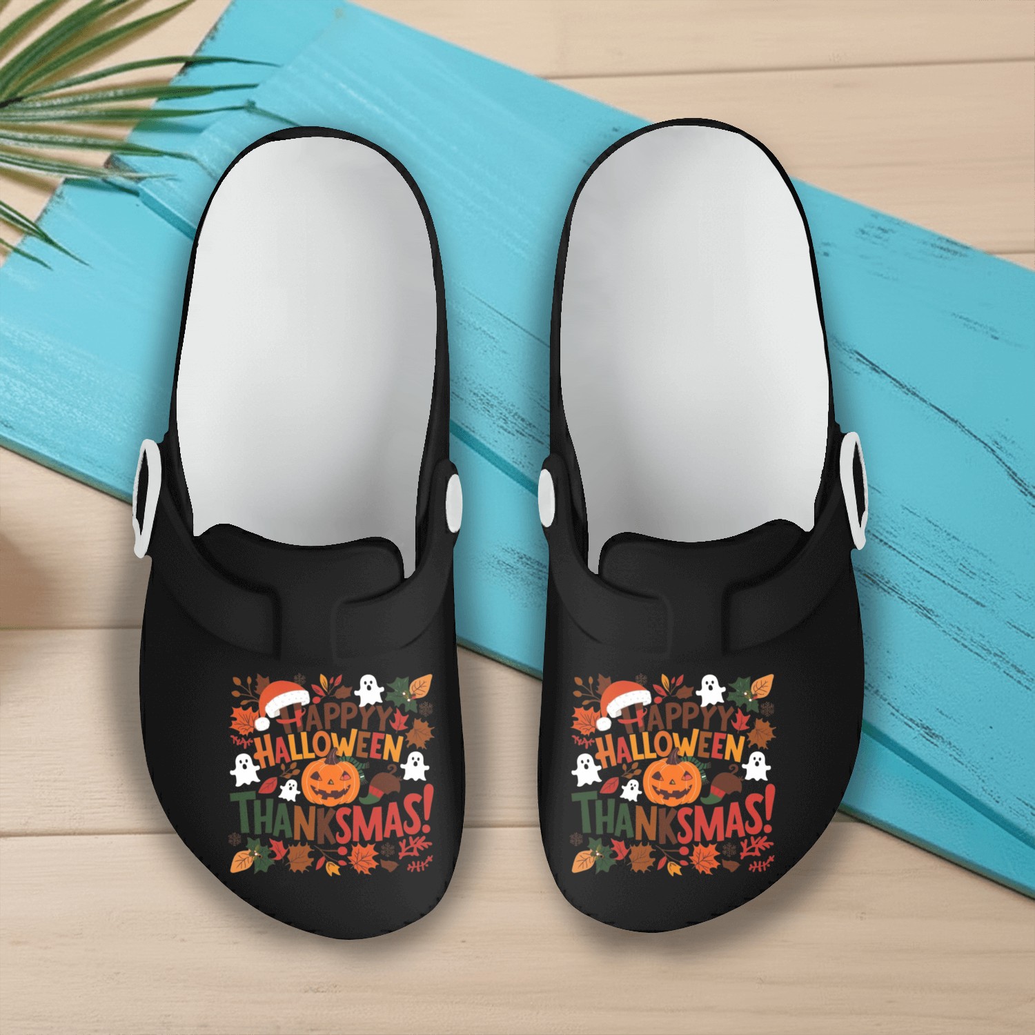 Happy Halloween Thanksmas Slip On Clogs
