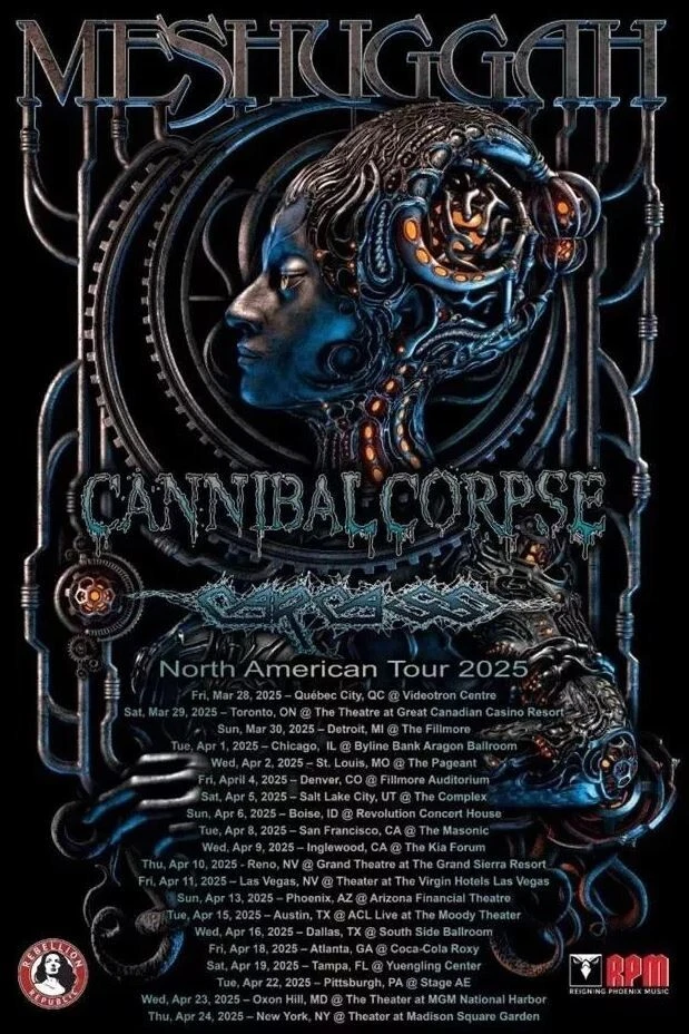Meshuggah North American Tour 2025 poster