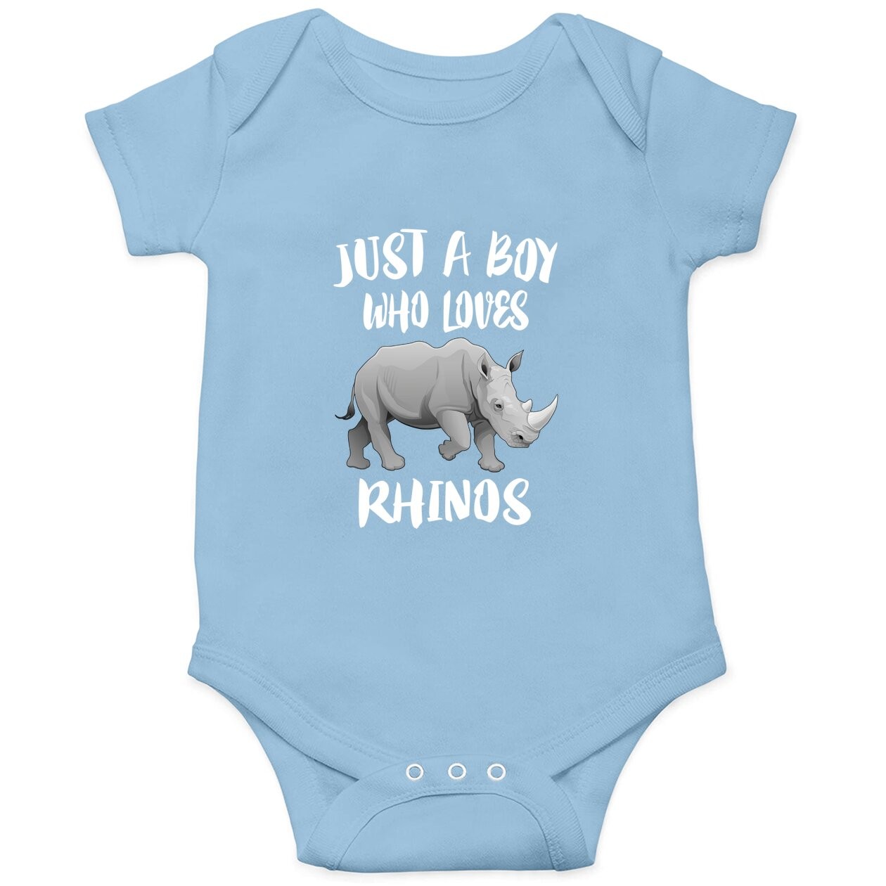 Just A Boy Who Loves Rhinos Animal Baby Bodysuit