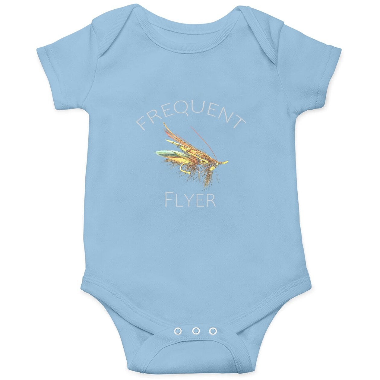 Frequent Flyer Fly Fishing Sportsman Fisherman River Trout Baby Bodysuit