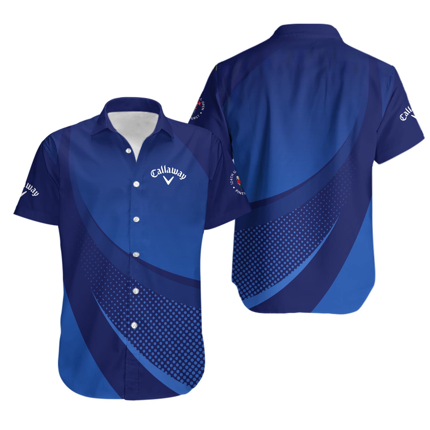 Callaway 124th US Open Pinehurst Golf Sport Hawaiian Shirt Dark Blue Gradient Ha