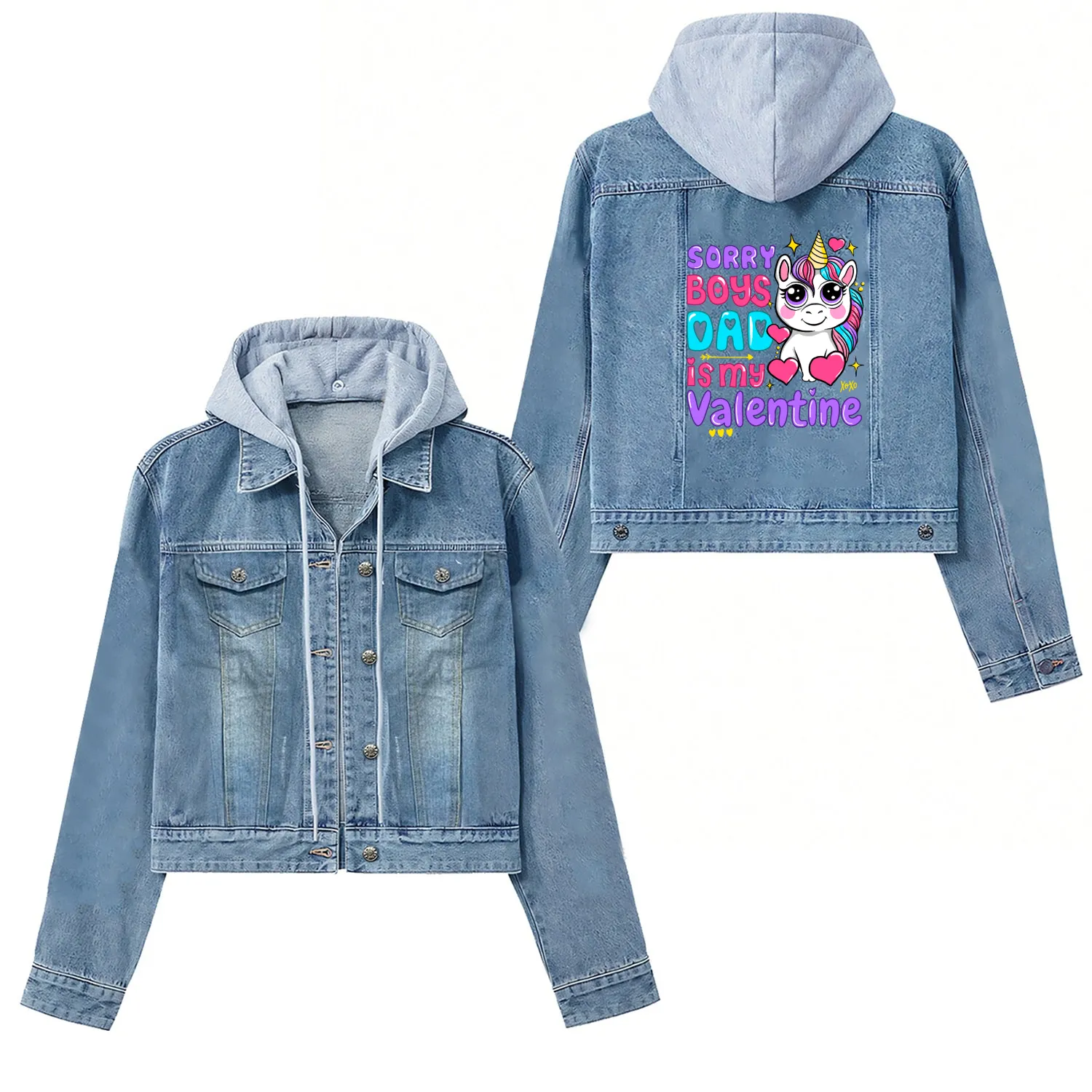Sorry Boys Daddy Is My Valentine, Dad To Daughter Women's Denim Jackets