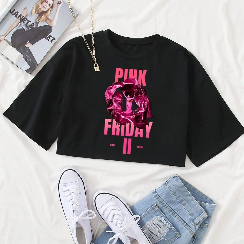 2024 Hot Nicki Minaj Pink Friday 2 Album Gag City Crop T-Shirt