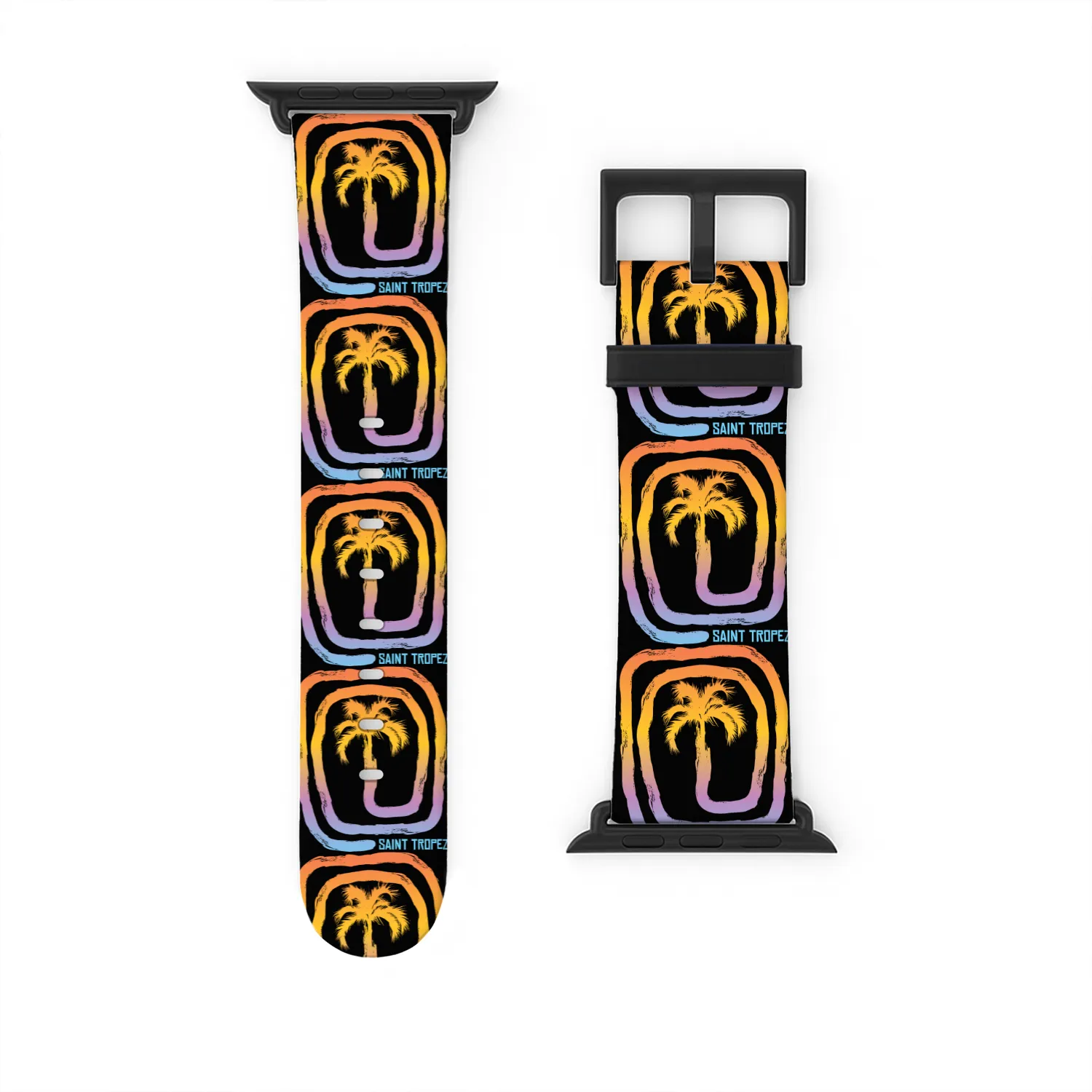 Cool Saint Tropez Palm Tree Souvenir Vacation Watch Bands For Apple Watch