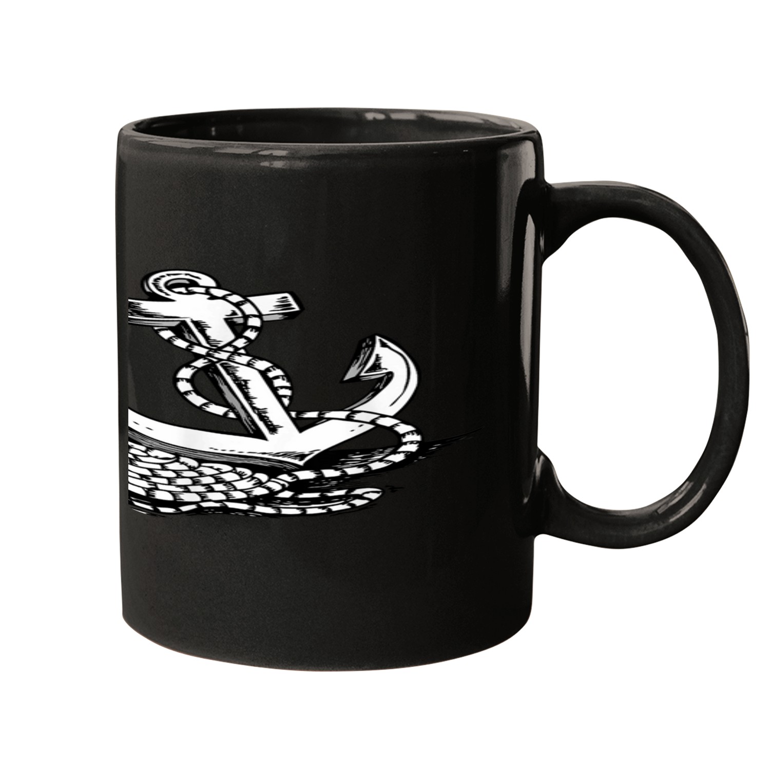 Anchor with rope or anchor line sailor captain skipper Mugs