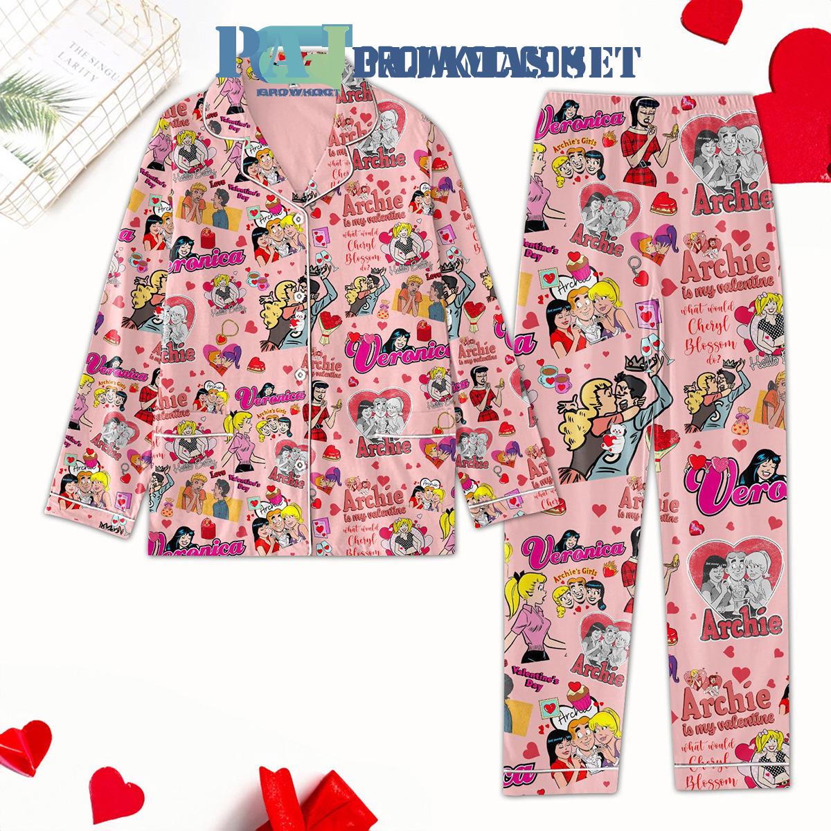 Archie Comics Veronica Valentine Polyester Pajamas Set Pajamas Set All Over Print Pyjamas Shirt