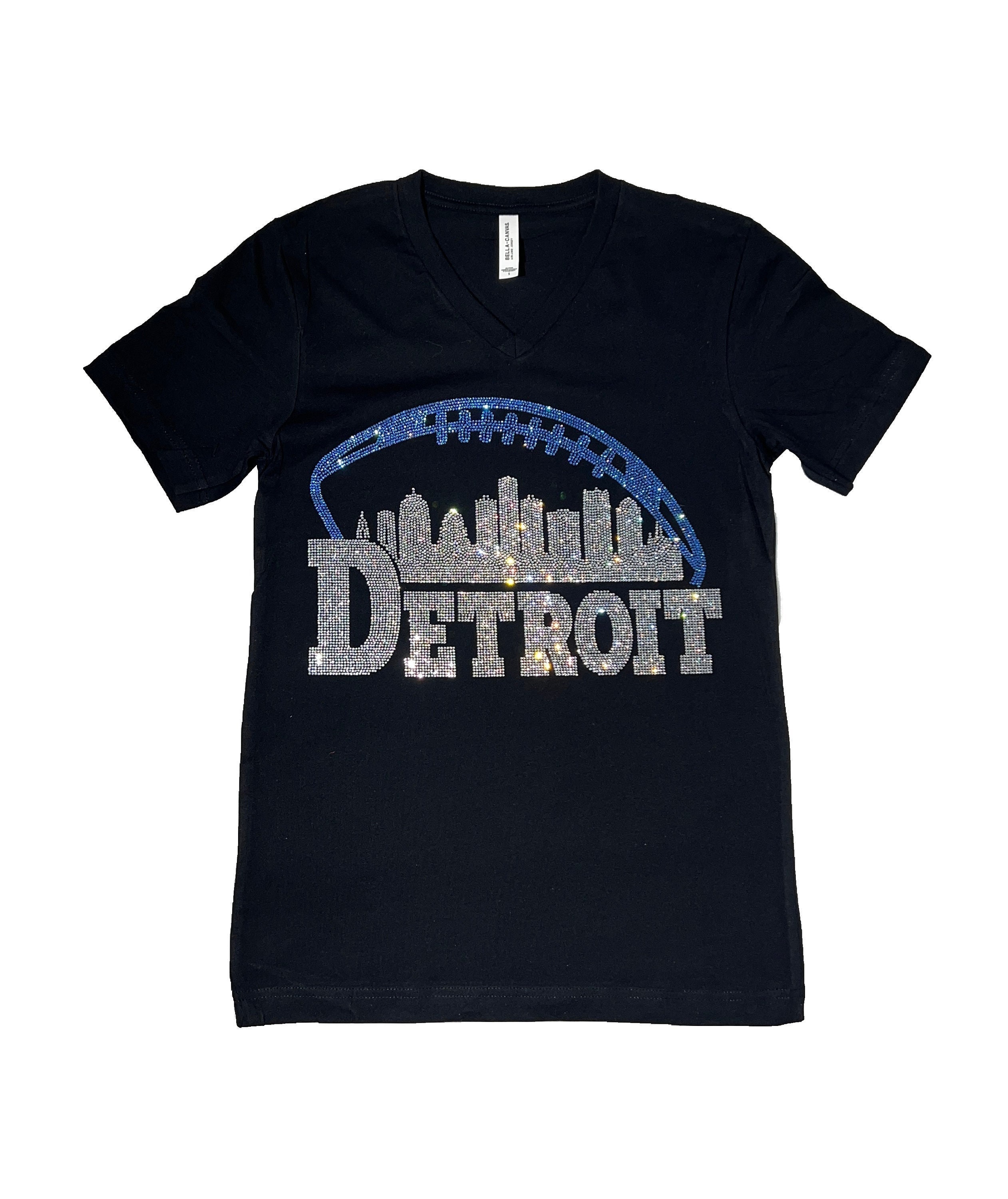 Detroit Rhinestone Shirt, Game Day Football Shirt, Sunday Football, Detroit Football Shirt, Women Detroit Shirt, Detroit Football Hoodie