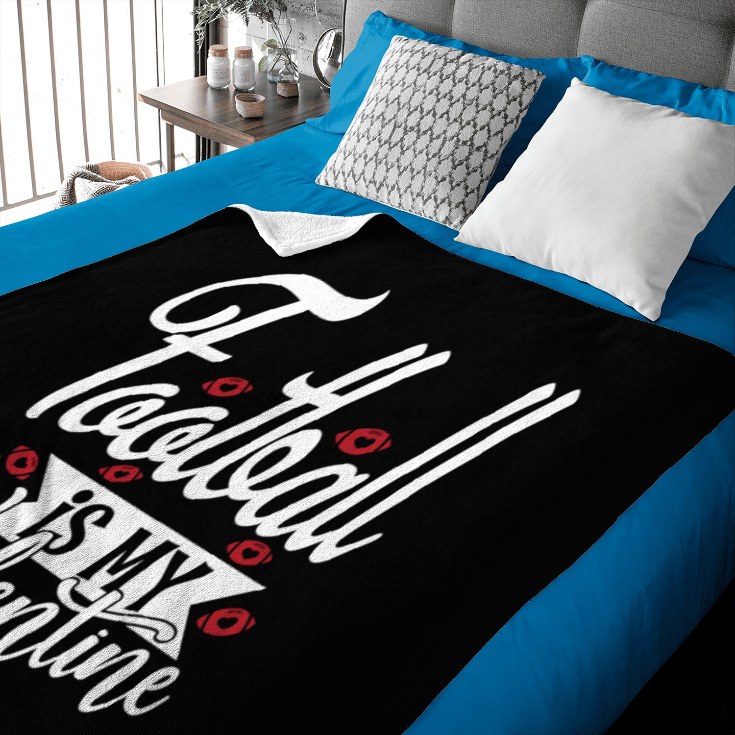 Football Is My Valentine - American Football Baby Blankets