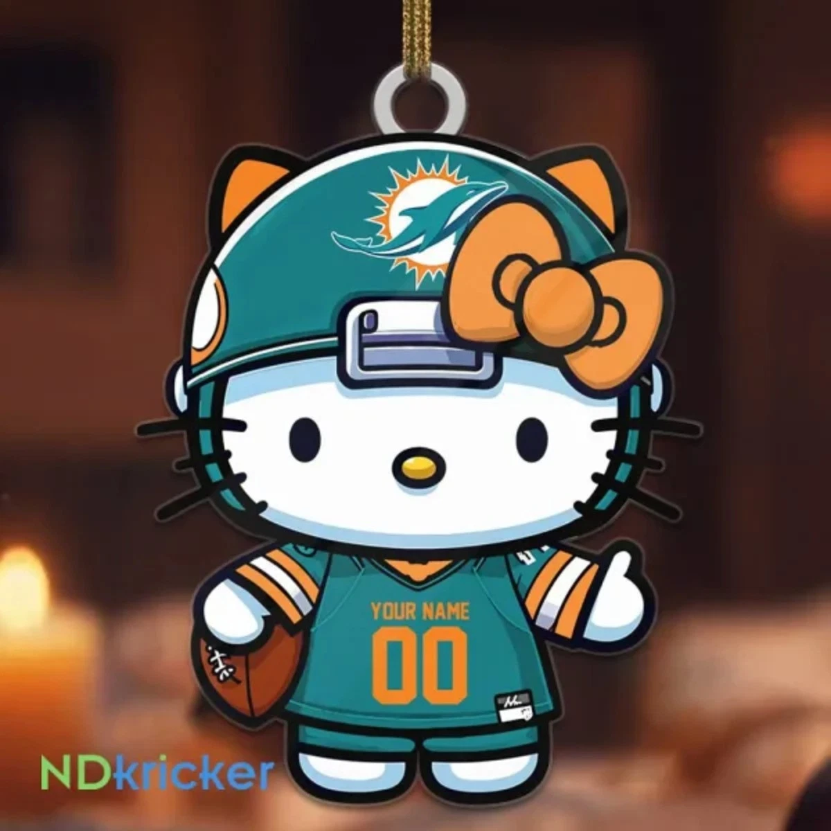 Personalized Miami Football Team Dolphins Christmas Ornament Gift Decor