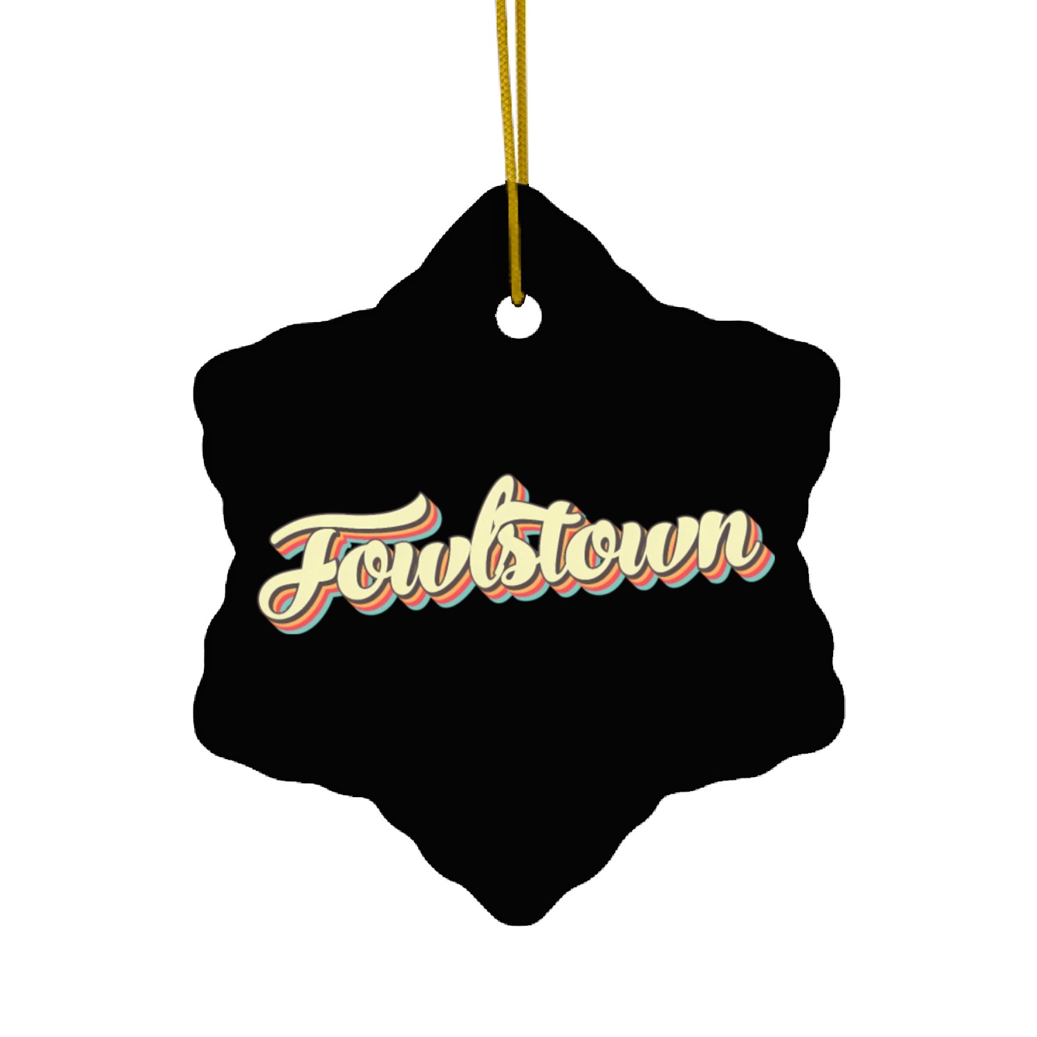 Fowlstown Baseball Font Ceramic Ornaments