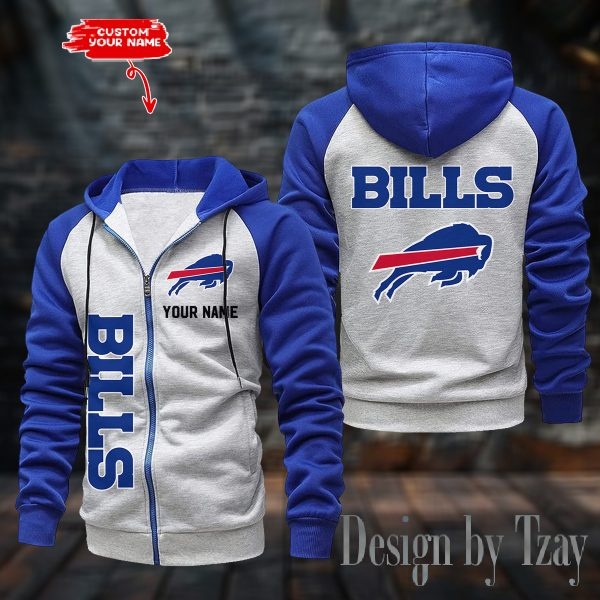 Buffalo Bills Raglan Zip Hoodie, Football Lover Gift, Game Day