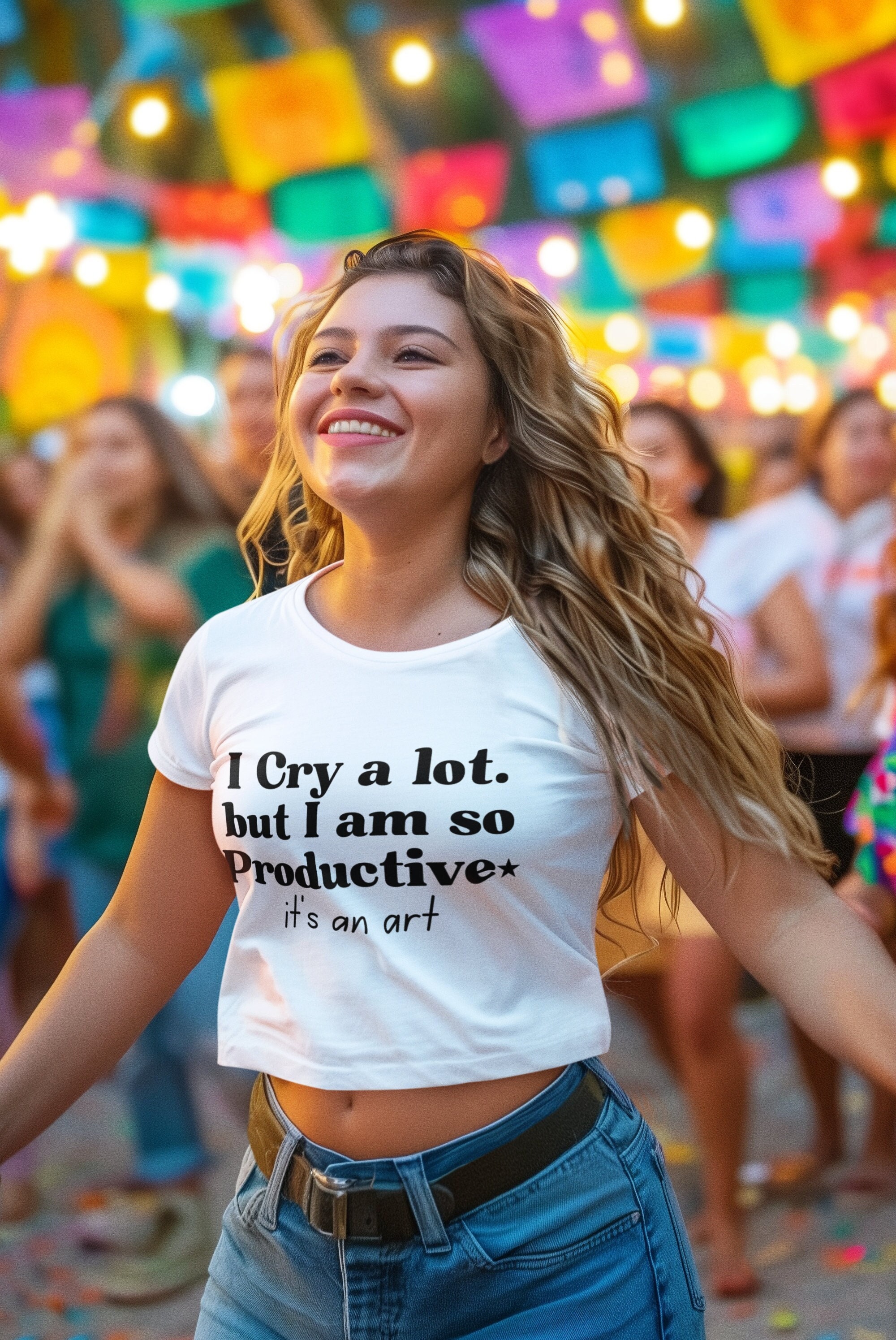 I cry a lot but I am so productive Baby Tee, Mental Health