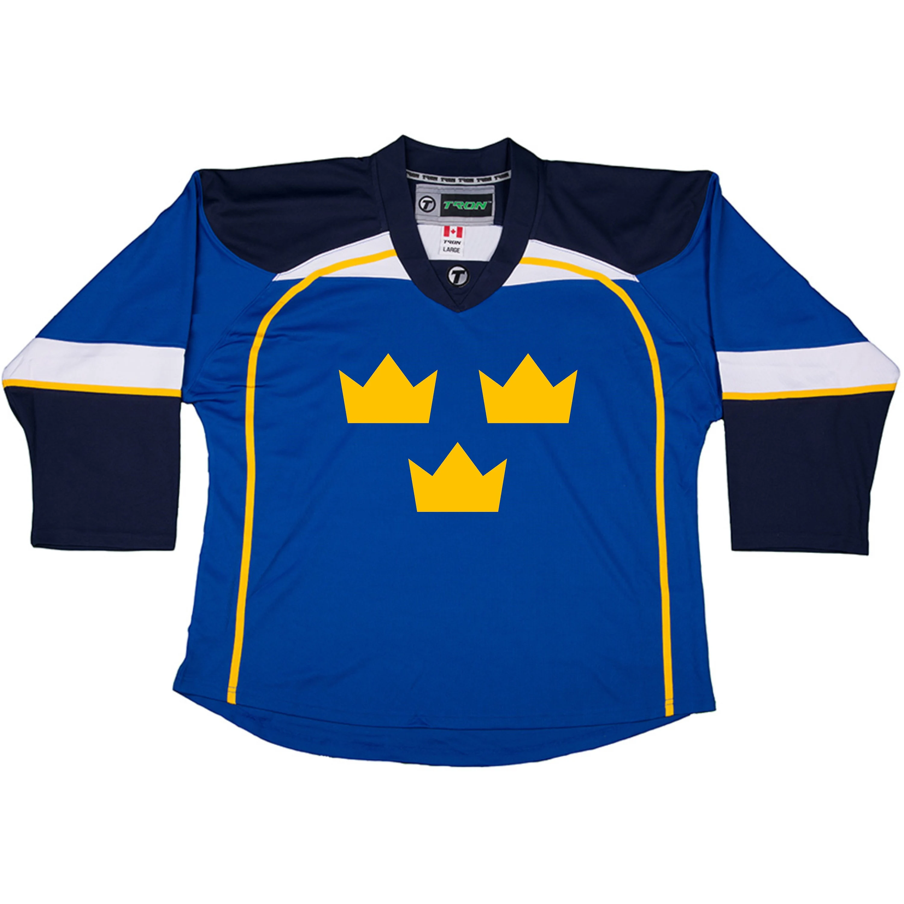 Sweden Crown Graphic on Hockey Jersey customized Name & Number