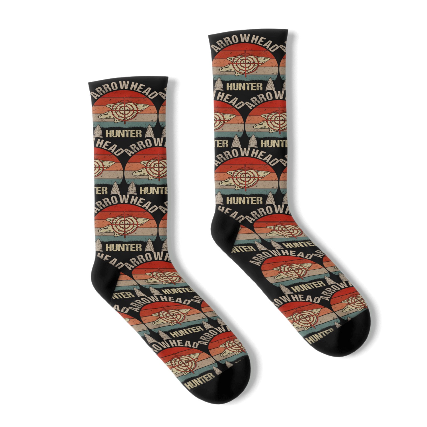 Retro Arrowhead Hunter Arrowhead Hunting Socks