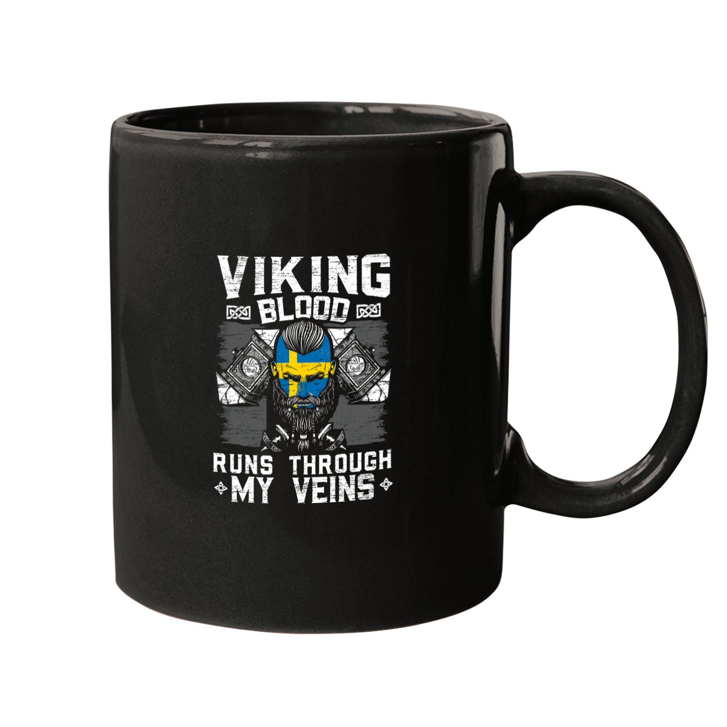 Mens Viking Blood Runs Through My Veins Norse Mythology Vikings Mugs