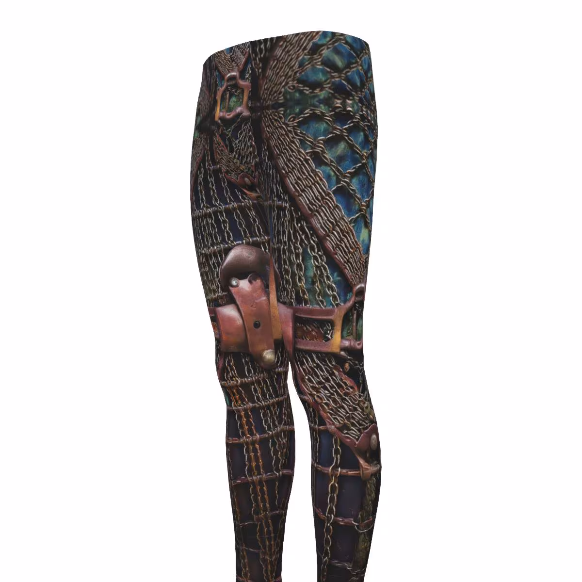 Gladiator Mens Leggings, Exoskeleton Armor, Workout Pants, Dystopian Druid Cycling Warrior, Rustic,Medieval Viking, Cosplay Wrestling Gift