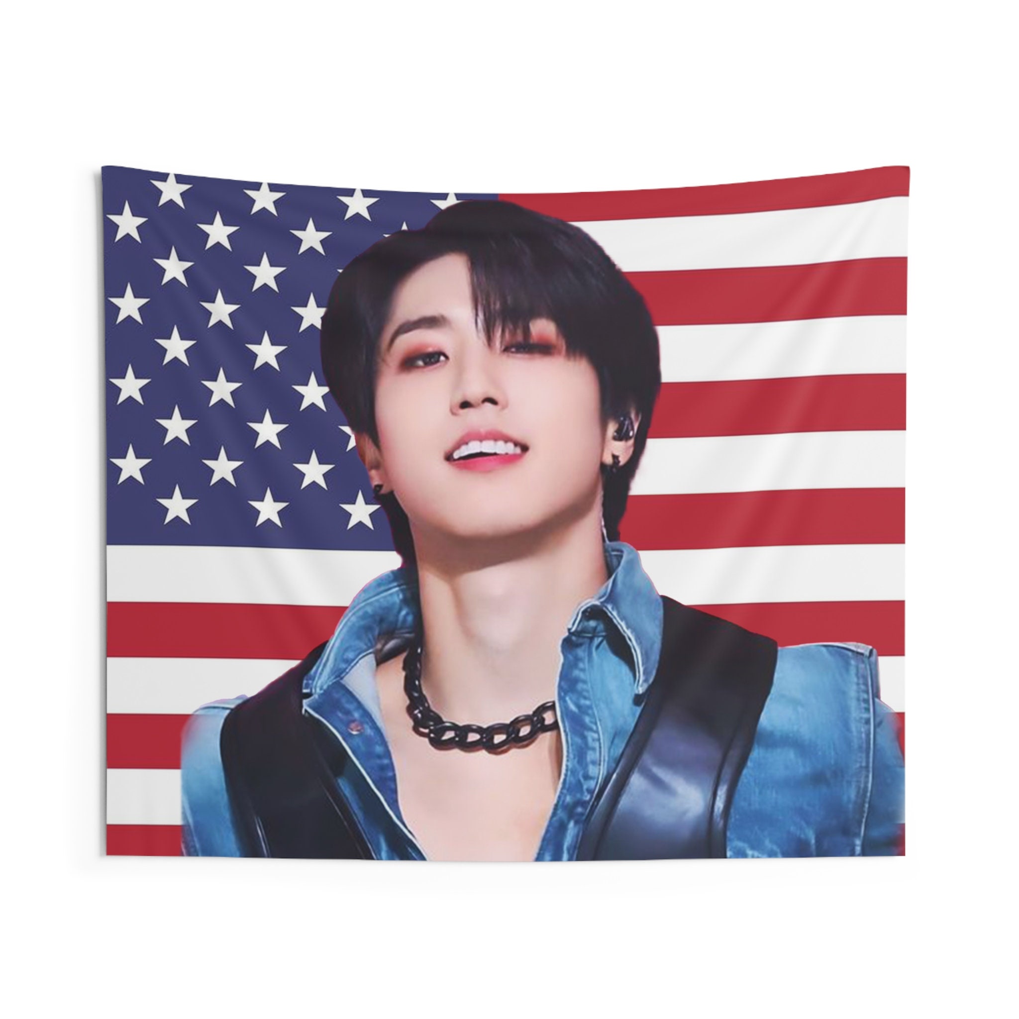 Stray Kids Han American Flag Skz Tapestry Gift for KPOP Fan