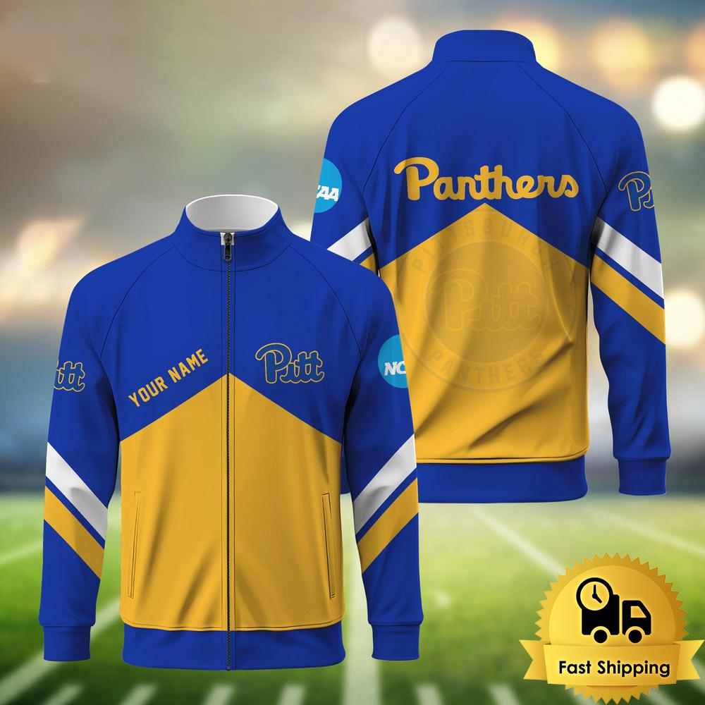 Pittsburghh Panthers Logo Custom Standing Neck Zipper Jacket