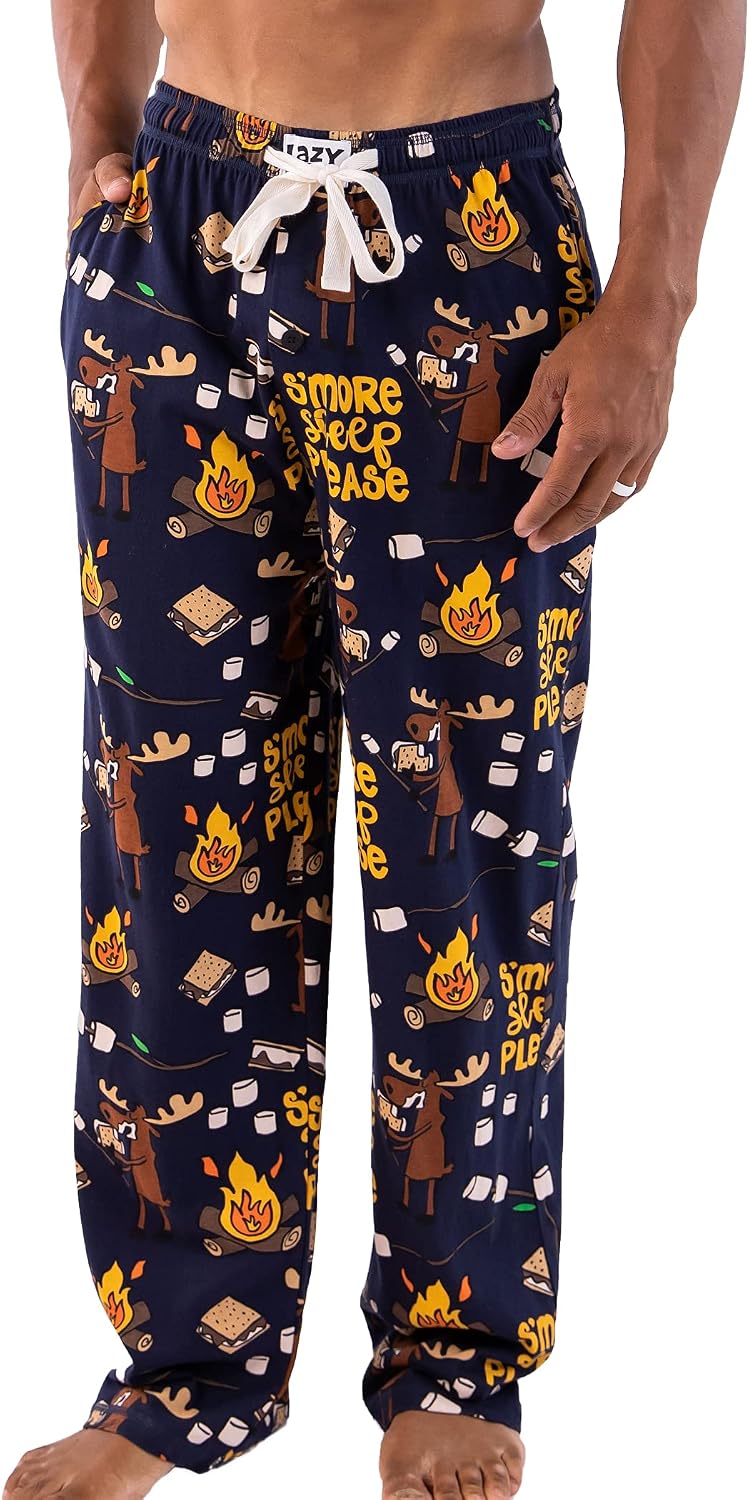 Lazy One Moose Pajama Pants for Men, Lounge Bottoms with Pockets