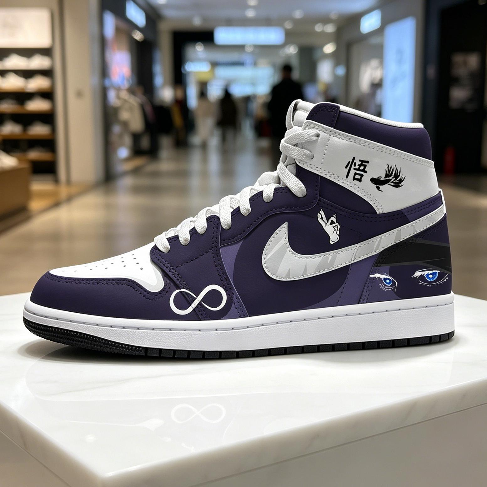 Custom Gojo Hand-Painted High Top Sneakers, JJK Anime Shoes, Personalized Gift for Birthday and Holidays