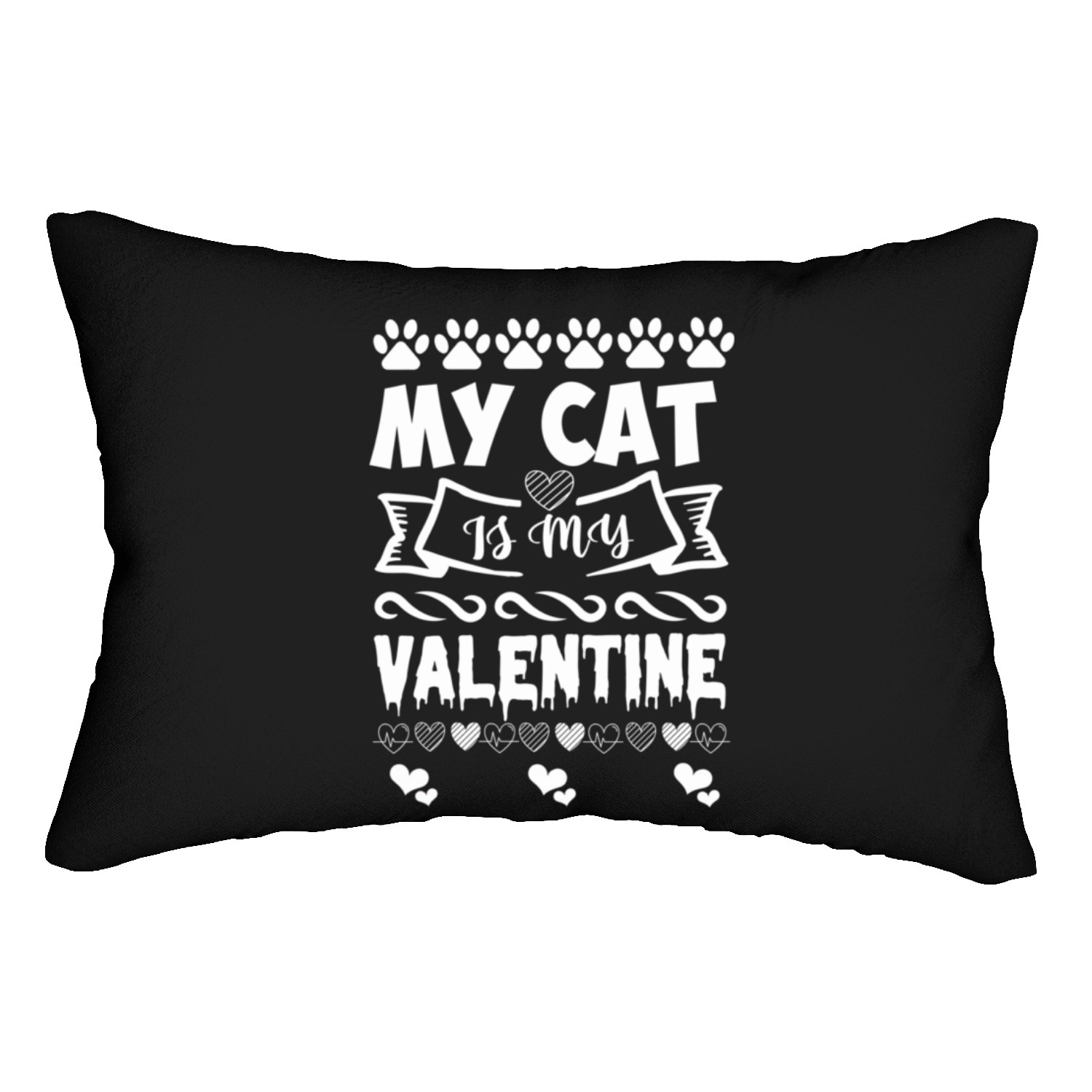 My Cat Is My Valentine Happy Valentines Day 2023 Lumbar Pillows