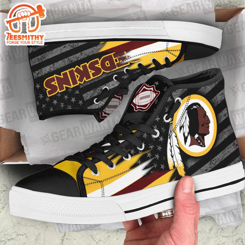 Washington Commanders High Top Shoes, American Flag Sneakers