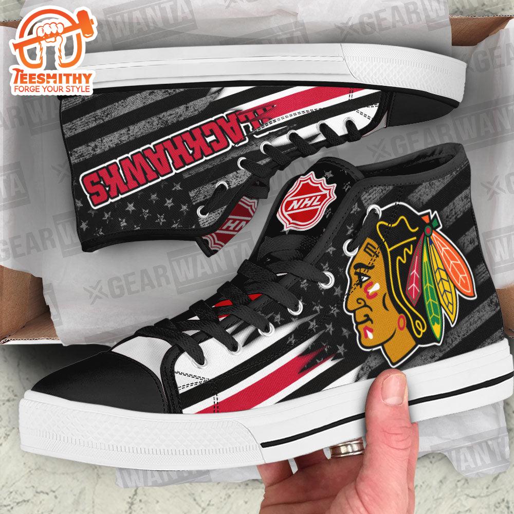 Chicago Blackhawks High Top Shoes, Sneakers For Fans