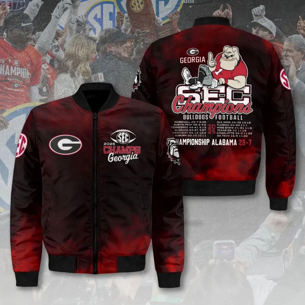 Bulldogs Football 2025 SEC Champions Bomber Jacket