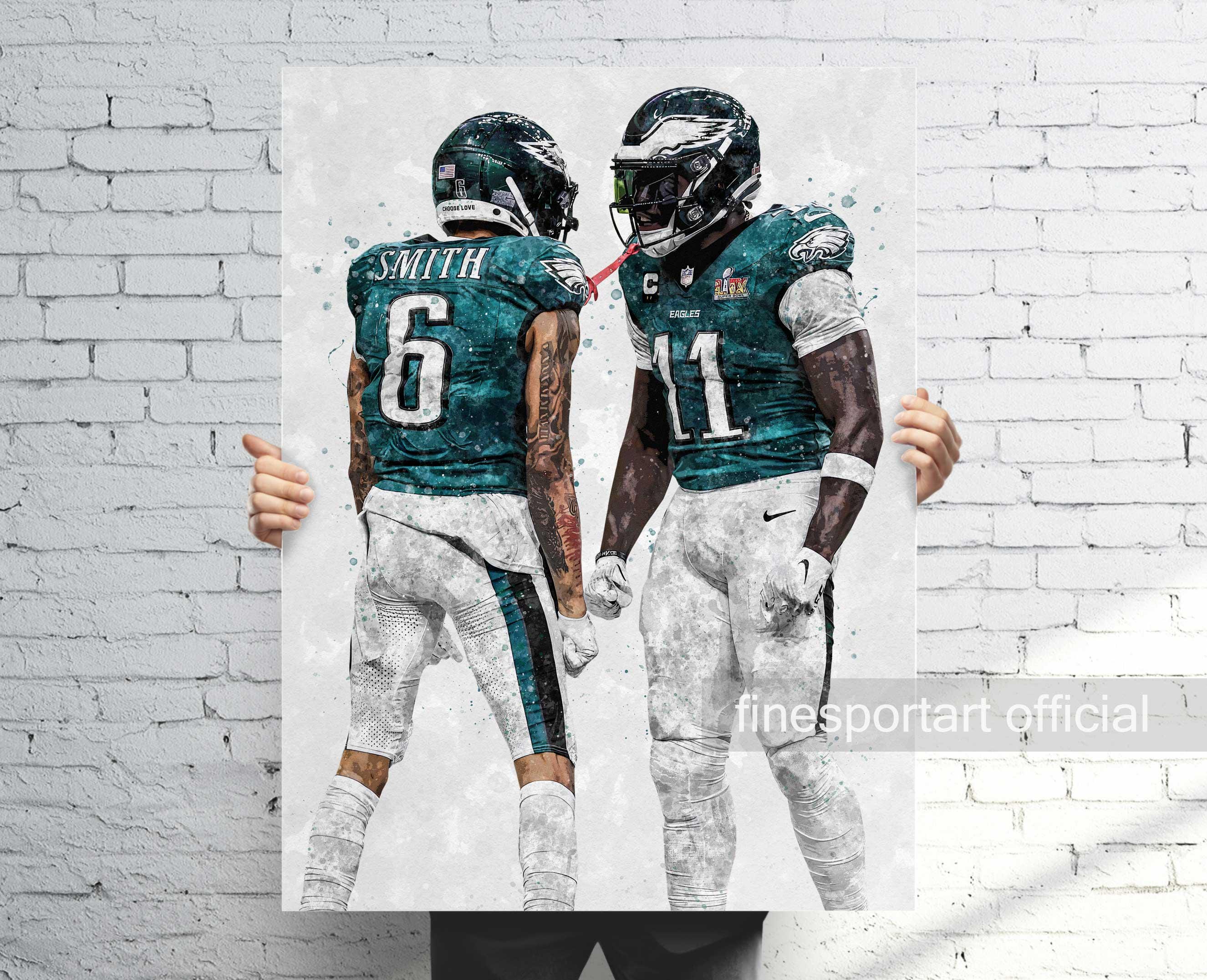 DeVonta Smith and A. J. Brown Philadelphia Poster, Canvas, Football print, Sports wall art, Man Cave, Gift, Kids Room Decor