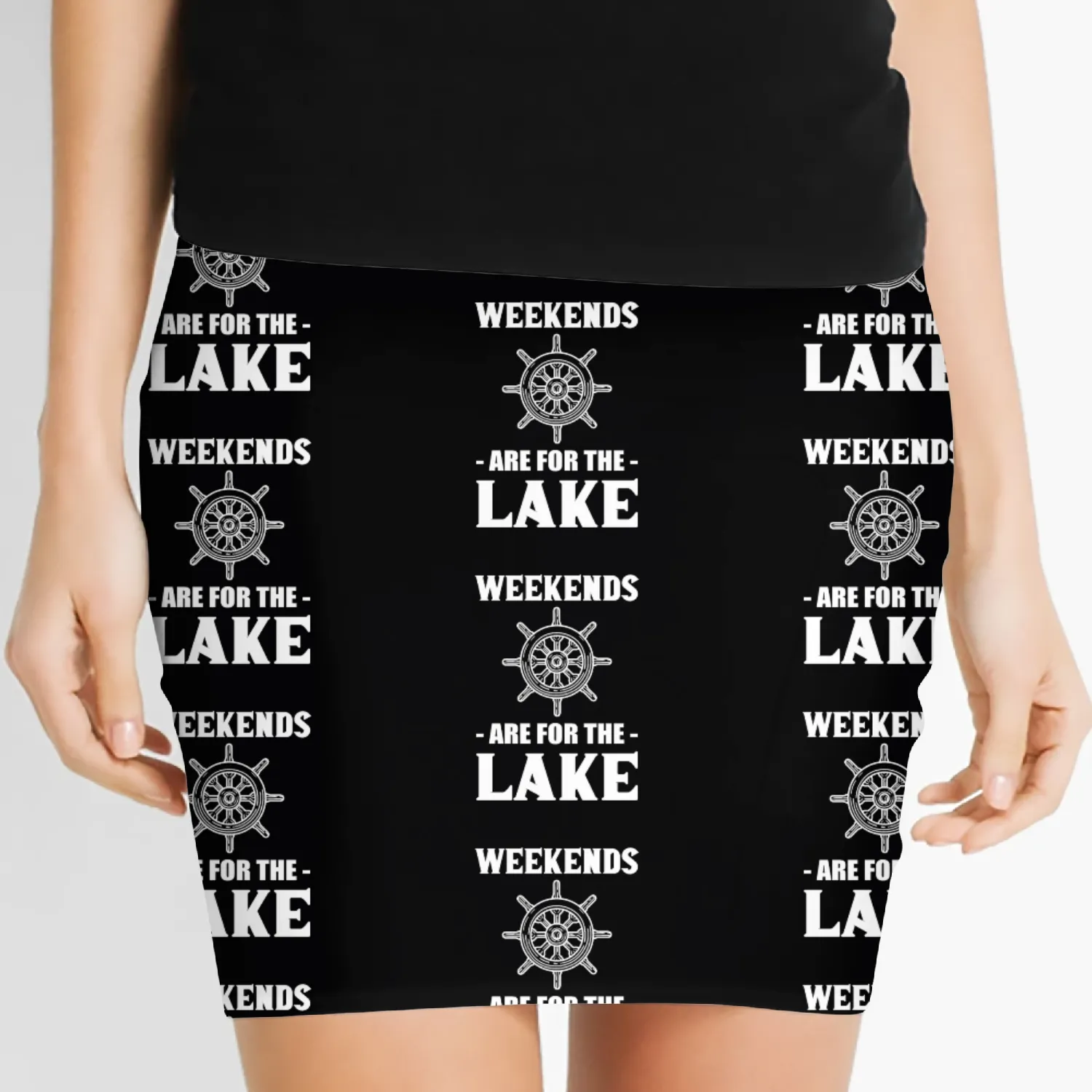 Weekends Are For The Lake Boating Boat Sailing Women's Mini Skirts