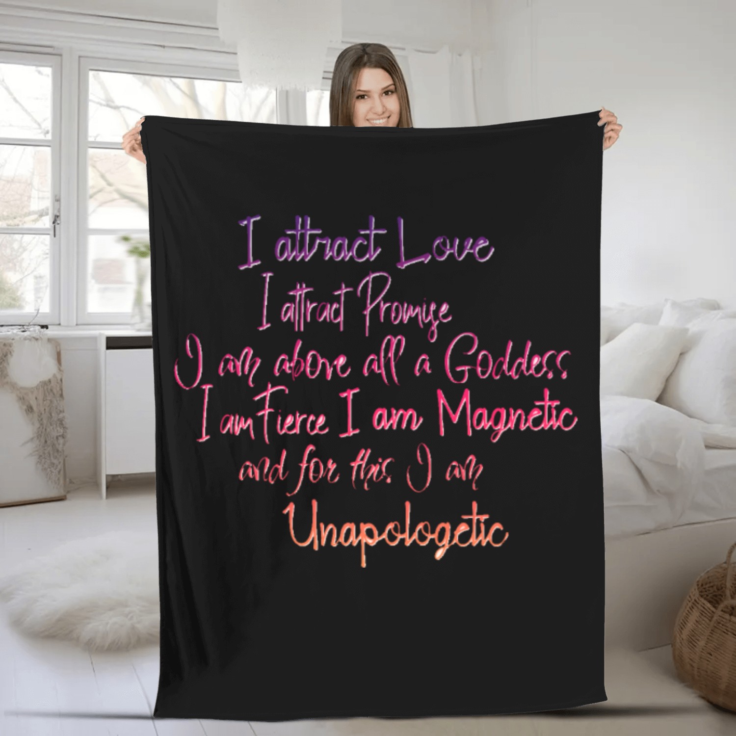 I am a Goddess-Self Love/Self Care Mantra Fleece Blankets