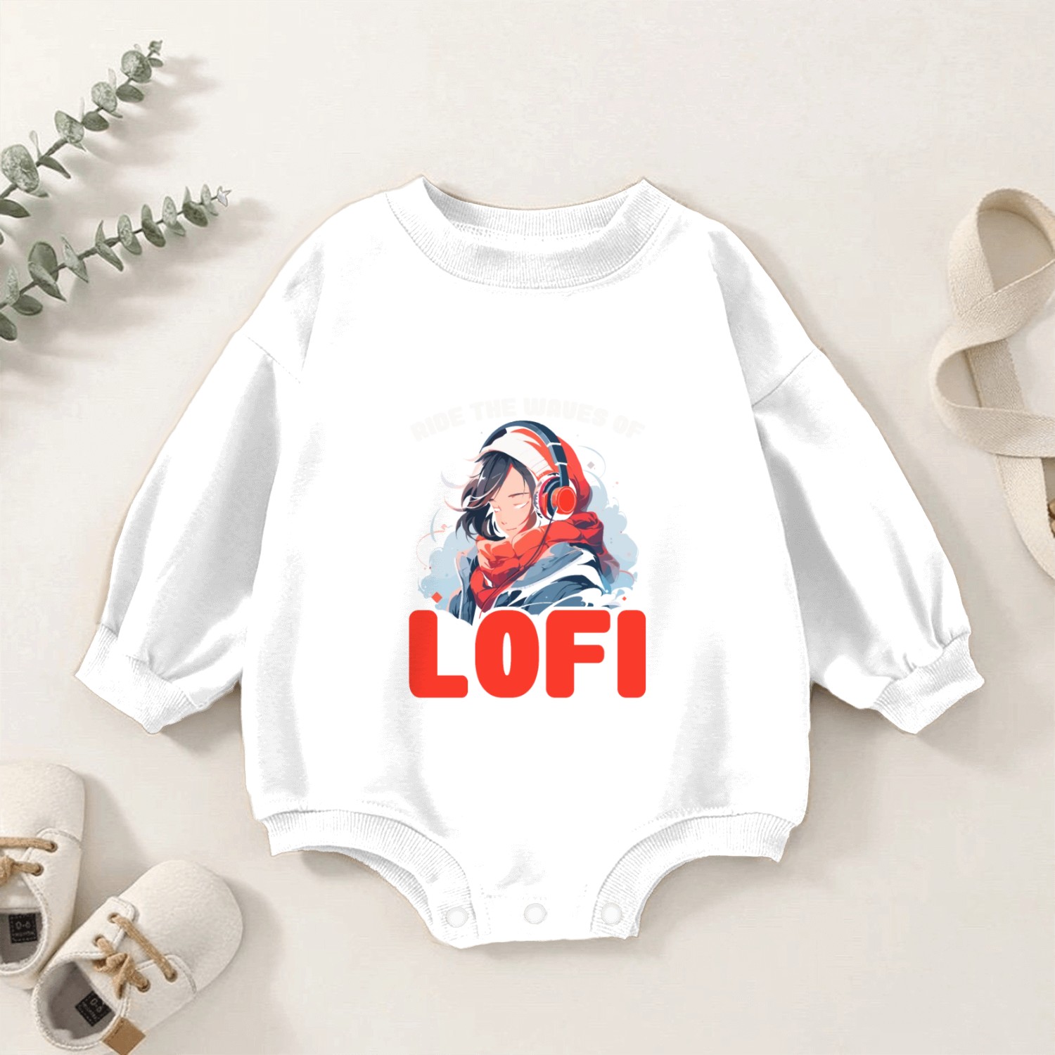 Lofi Music Lover Low Fidelity Japanese Aesthetic Baby Romper Sweatshirts