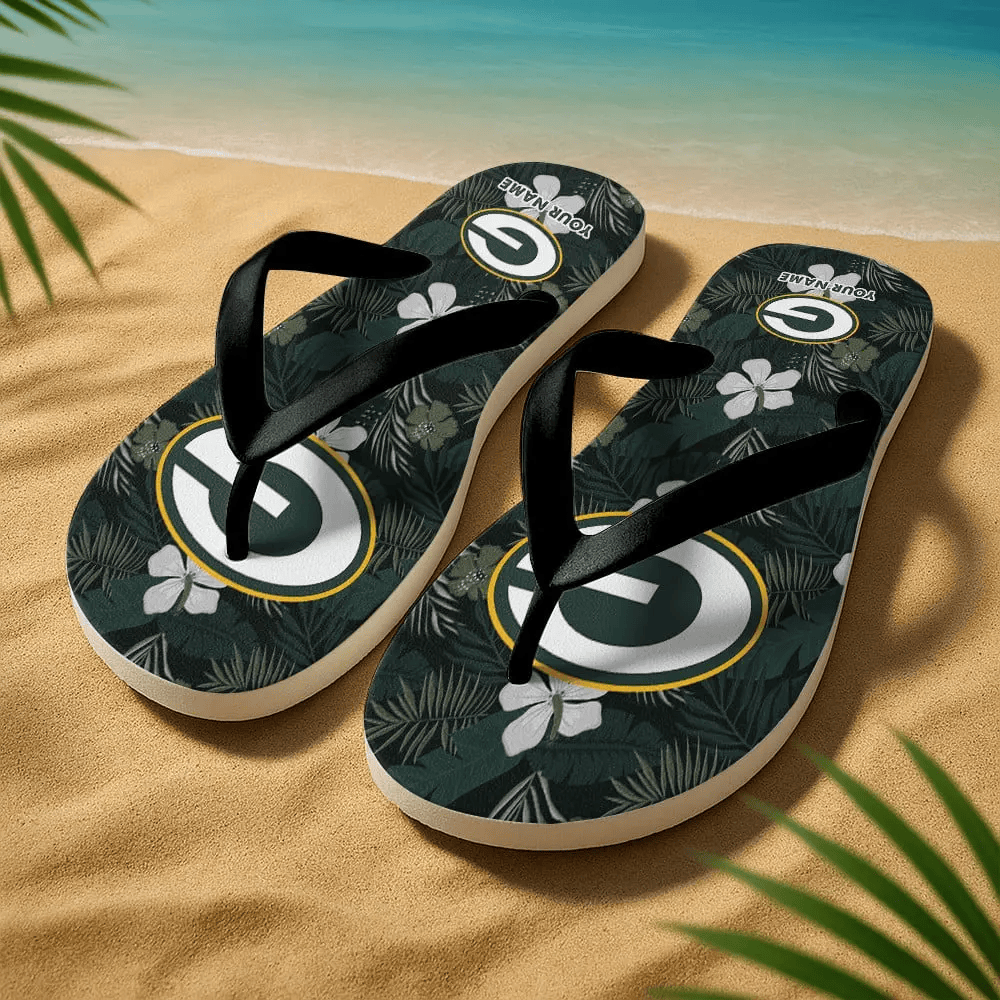 Green Bay Packers Flip Flops - Summer Pattern
