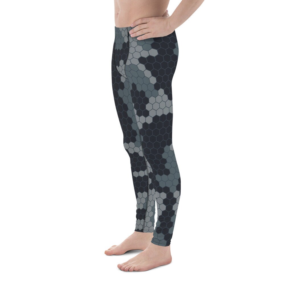 Camouflage Hexagon Abstract Pasttern Men's Leggings