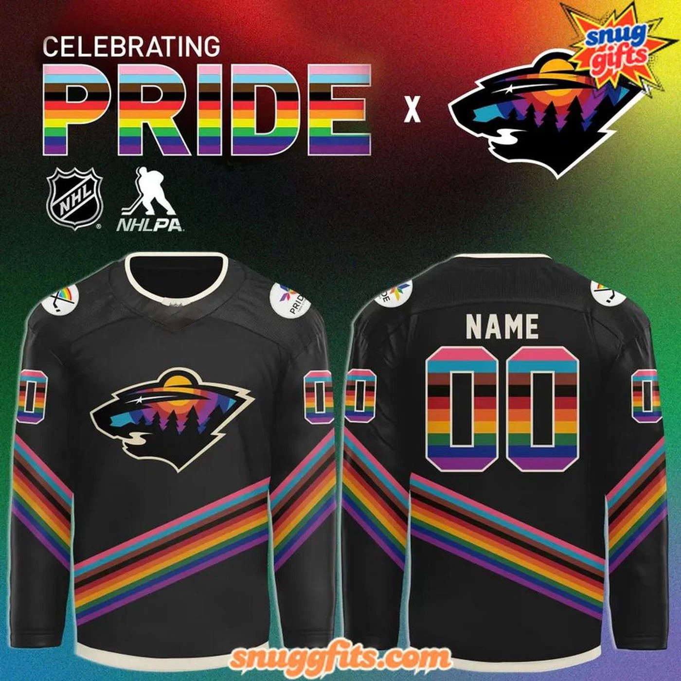 Personalized Minnesota Wild 2025 Celebrating Pride Night Hockey Shirt Men's