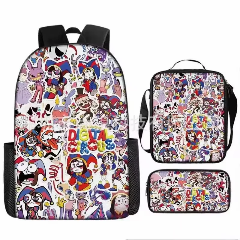 Cartoon The Amazing Digital Circus Bag Backpack Set For Kids