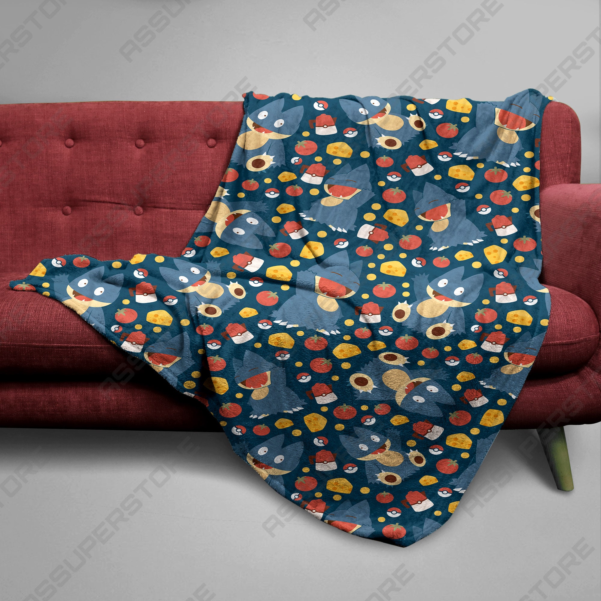 Chomper Fleece Blanket Home Decor Cute Blanket Gift