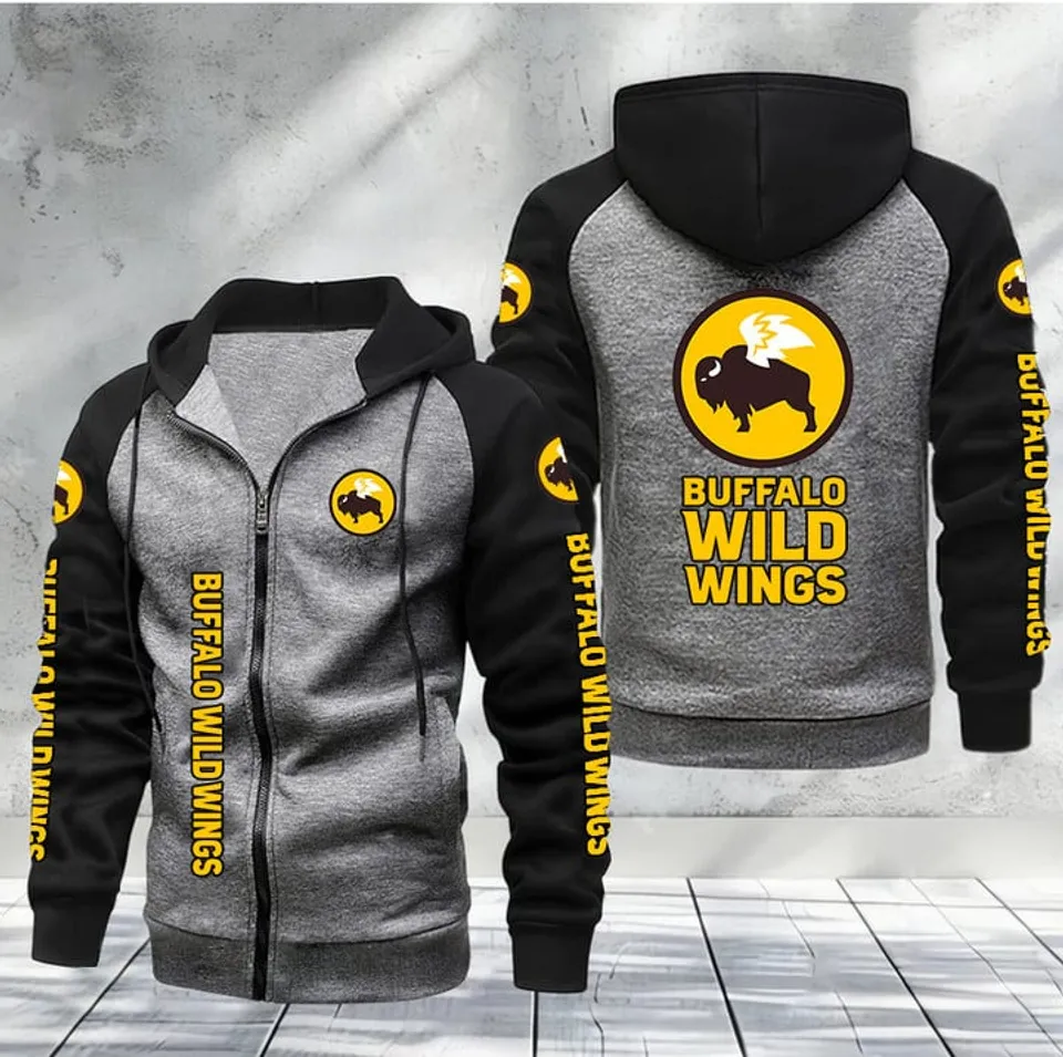 Buffalo Wild Wings Men's Raglan Full Zip Hoodies