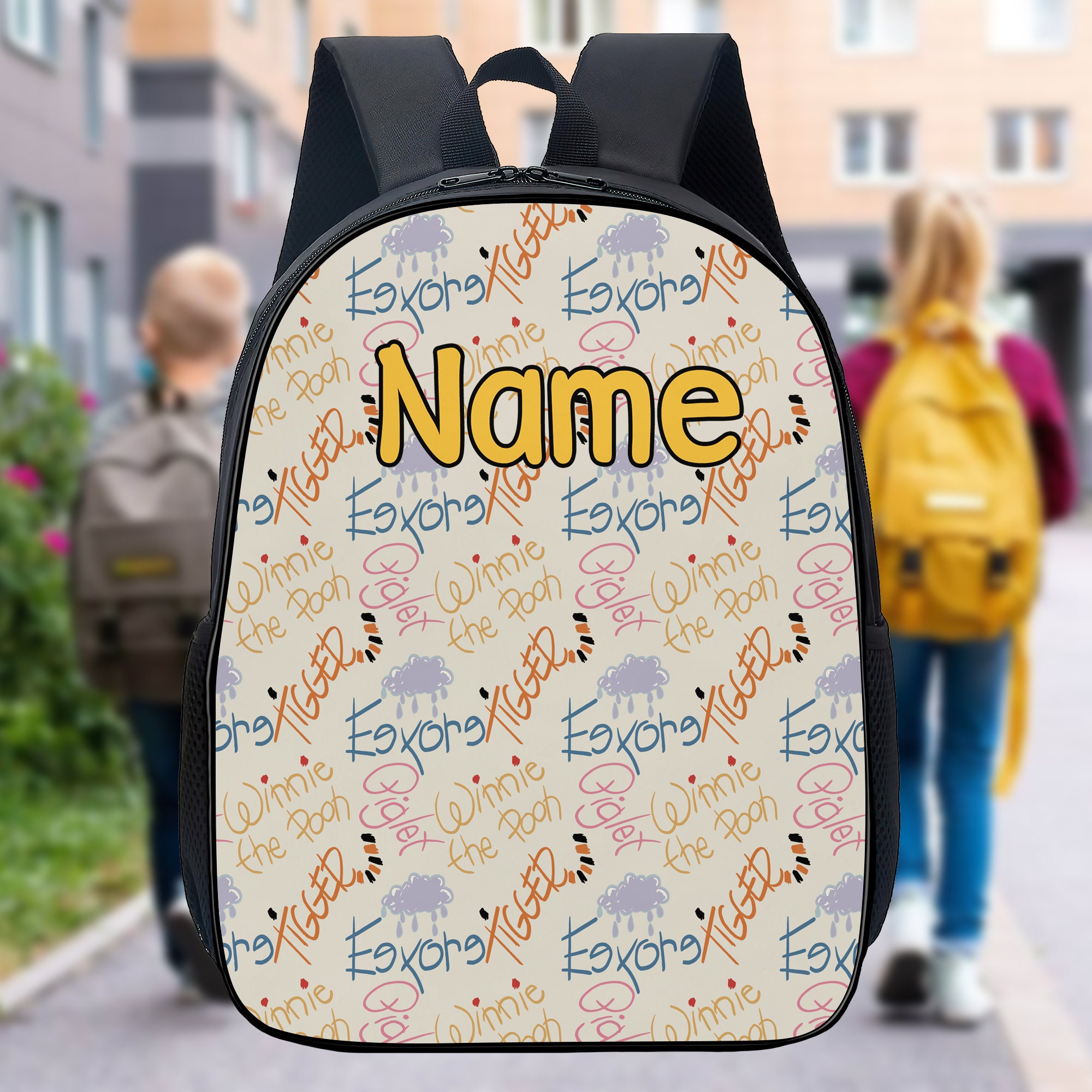 Personalize Backpack Animated Honey Bear Bag, Bear And Friends Character School Bag