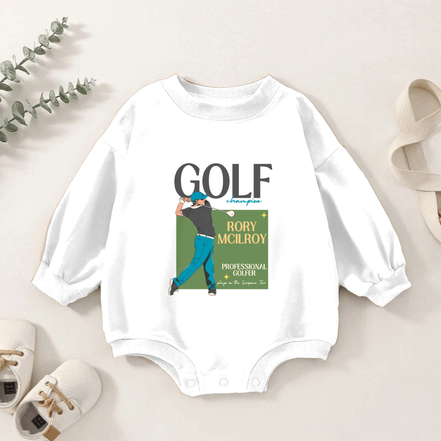 Rory McIlroy Ireland Golf Baby Romper Sweatshirts Design