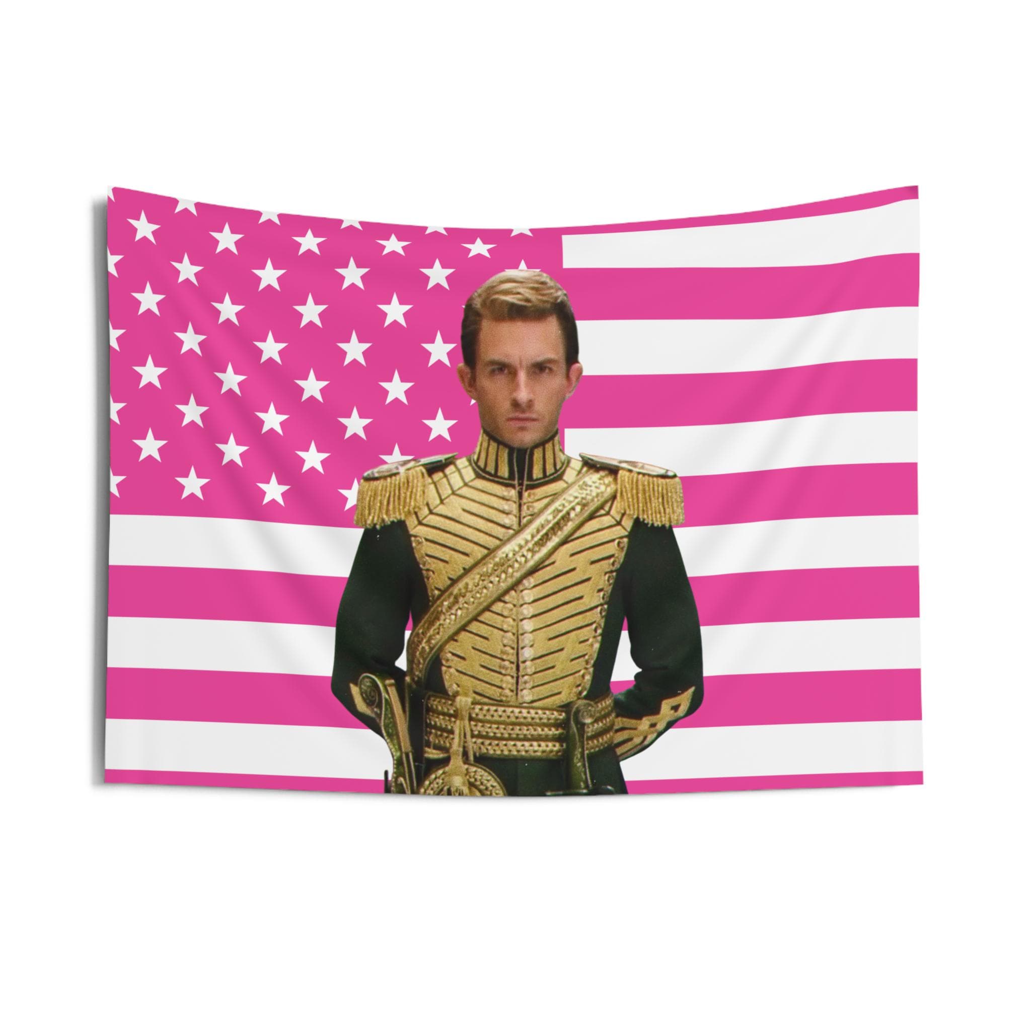 Fiyero Emerald City ceremonial uniform Tapestries, Fiyero Tigelaar Pink Flag, Fiyero (Jonathan Bailey) Indoor Wall Tapestries