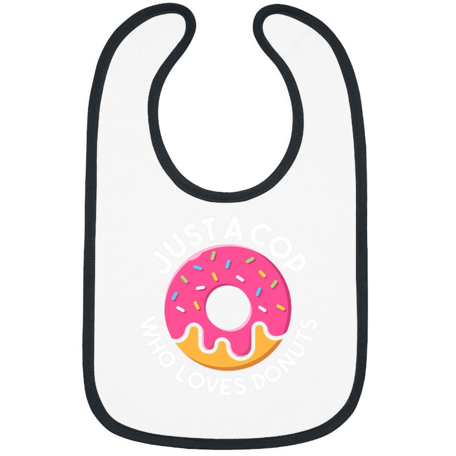 Mens Just a cop who loves donuts Police Officer Cop Bibs