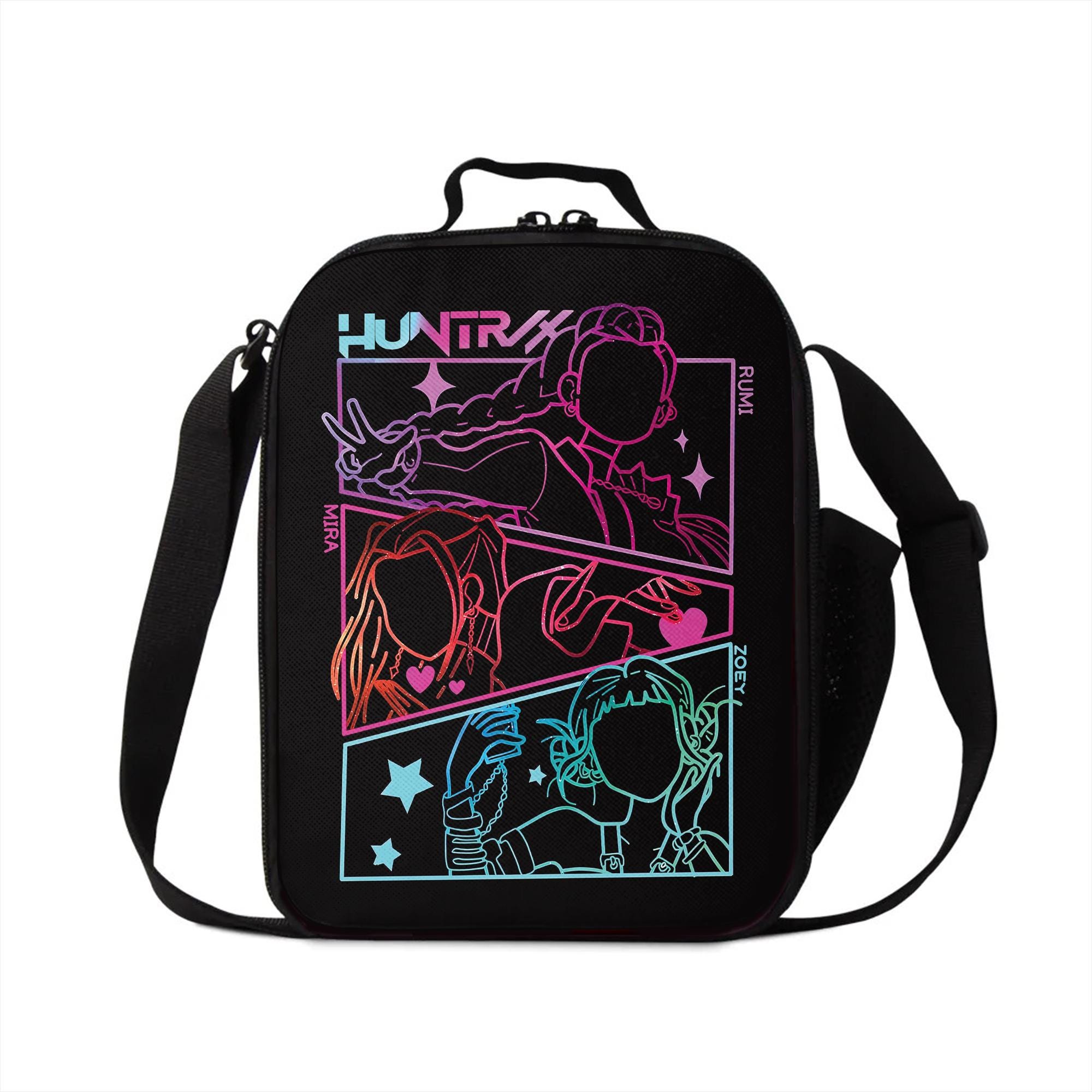 Huntrix Kids Lunch Bag Trio with Rumi, Mira & Zoey - Back to School Lunch Bag for Girls