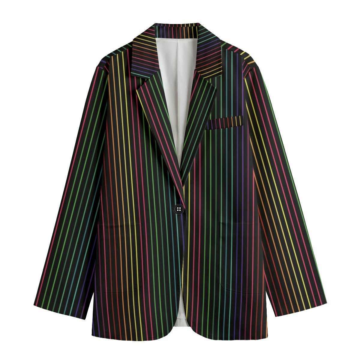 Love is love Women's Leisure Blazer, LGBTQ Blazer, original pride flag, rainbow flag, LGBTQIA, rainbow Blazer, pride Blazer, stripes