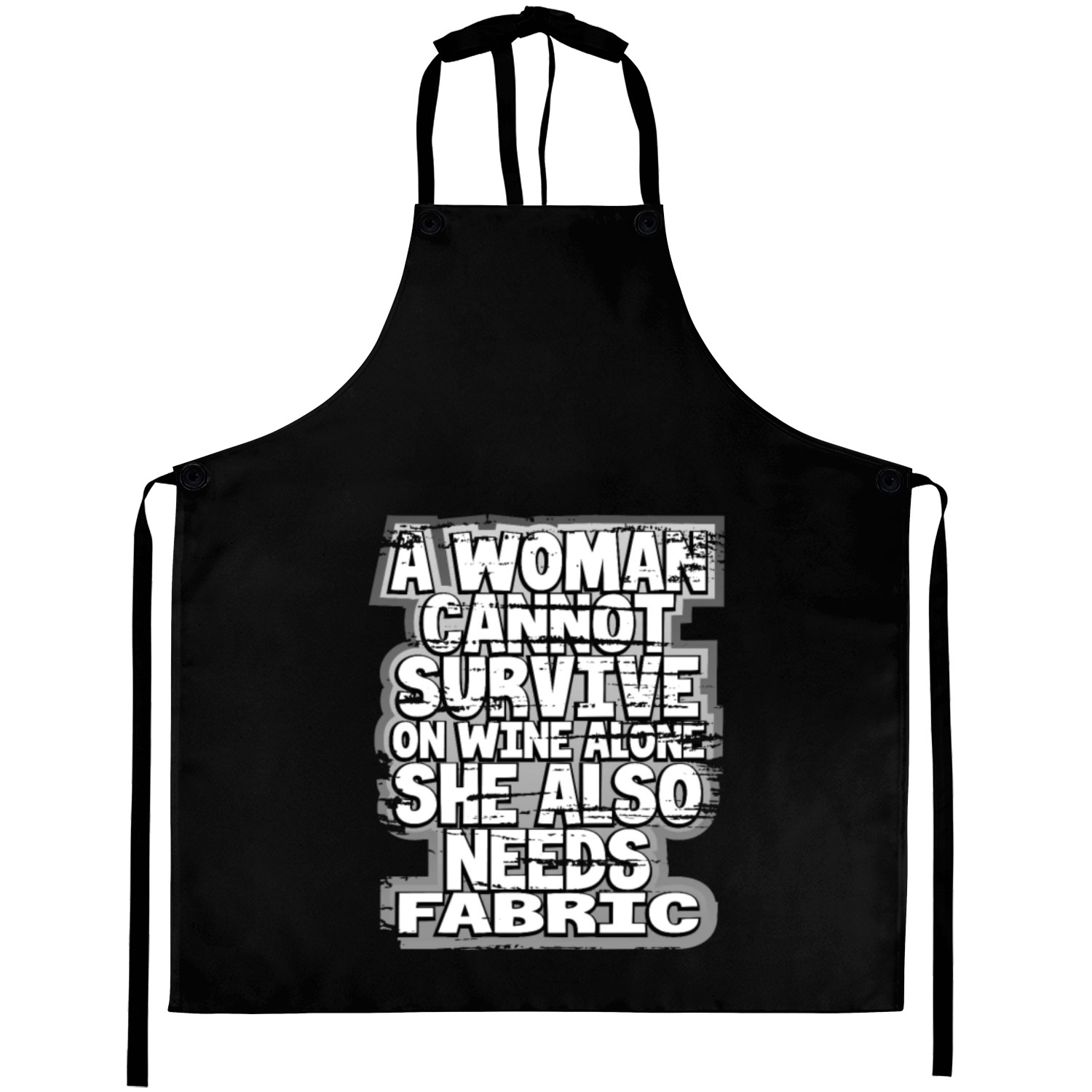 Quilter Gifts Woman Can't Survive Wine Alone Aprons