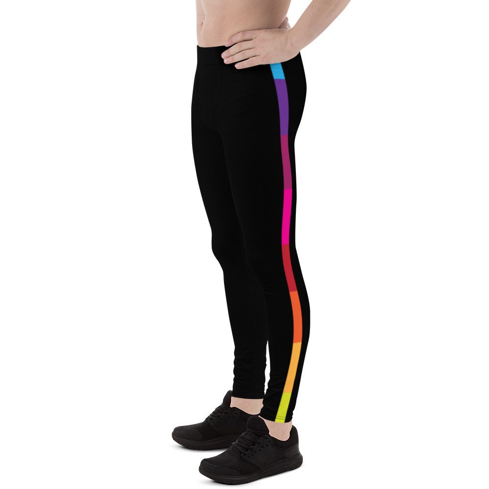 Pride Rainbow Men's Leggings, Mens Workout Tights, Fitness Leggings ITAALE