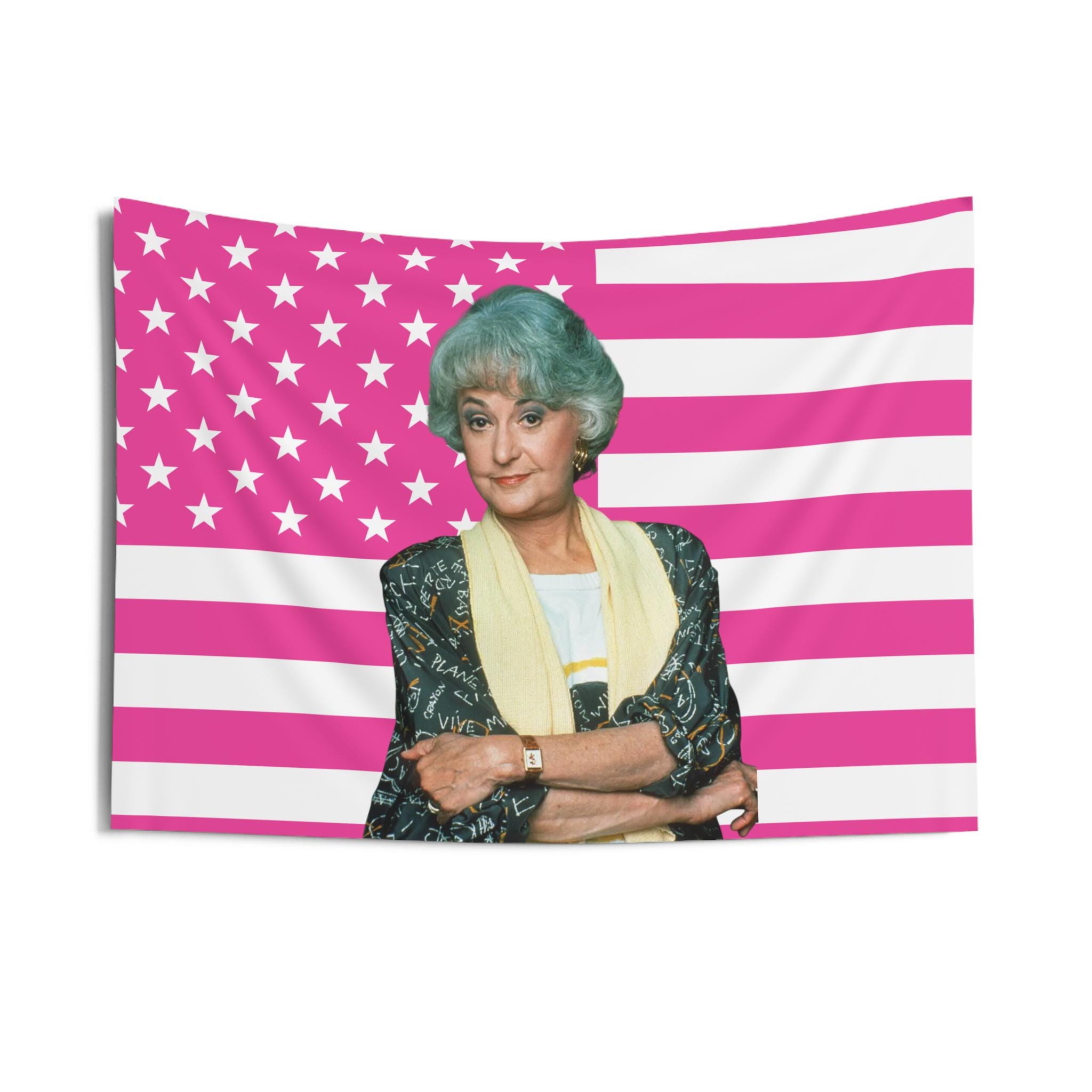 Dorothy Zbornak Flag, Dorothy Zbornak Indoor Wall Tapestries, Dorothy Zbornak Pink Flag